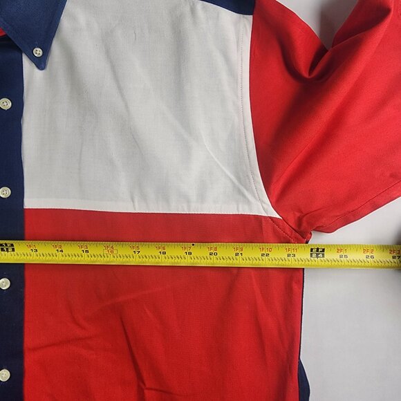 Texas Cotton Texas State Flag Size Large USA Made Western Button Up Short Sleeve - Picture 9 of 9